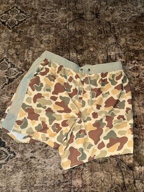 Men's Camouflage Swim Trunks - Green/Brown/Tan